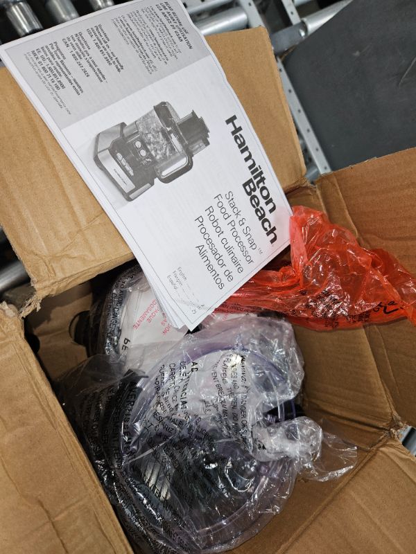 Photo 1 of (DIRTY)  Hamilton Beach Stack & Snap Food Processor and Vegetable Chopper, BPA Free, Stainless Steel Blades, 12 Cup Bowl, 2-Speed 450 Watt Motor, Black (70725A) Food Processor & Chopper