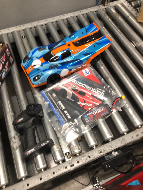 Photo 2 of AMORIL 1/10 AK-917 Fast Brushless RC Cars for Adults,Max 75mph Hobby Electric On-Road RTR Supercar with 9KG Metal Servo,3650 4300KV Brushless Motor,60A Independent ESC,Remote Control Car for Boys,Cyan Blue Brushless 1:10 Scale