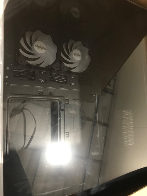 Photo 2 of MUSETEX PC CASE E-ATX Pre-Install 4 PWM ARGB Fans & 2 Side Fans, Type-C Mid Tower Computer Case with Full View Dual Tempered Glass, Gaming PC Case,Black(K2)