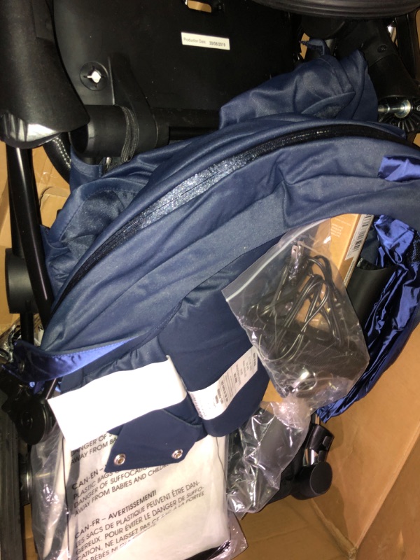 Photo 3 of Cybex e-Priam Complete Stroller, One-Hand Compact Fold, Reversible Seat, Smooth Ride All-Wheel Suspension, Extra Storage, Rocking Mode Technology w/App, Indigo Blue Seat with Chrome/Black Frame