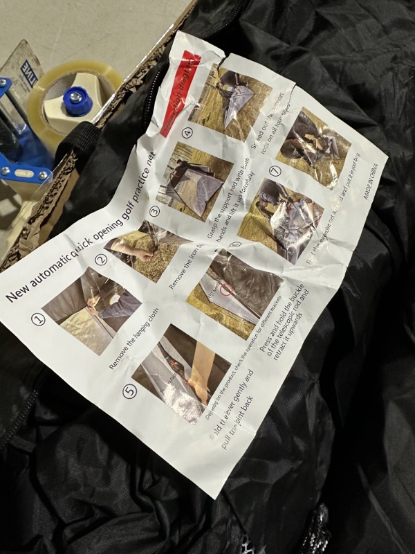 Photo 1 of Golf Net, One Key Pull Expansion Design 10x7.5 Ft Golf Practice Net with Golf Mat, All in 1 Golf Gifts for Men Backyard Driving Chipping, Golf Accessories for Men with Target/Mat/Balls/Tee/Bag One Key Expand Golf Practice Net