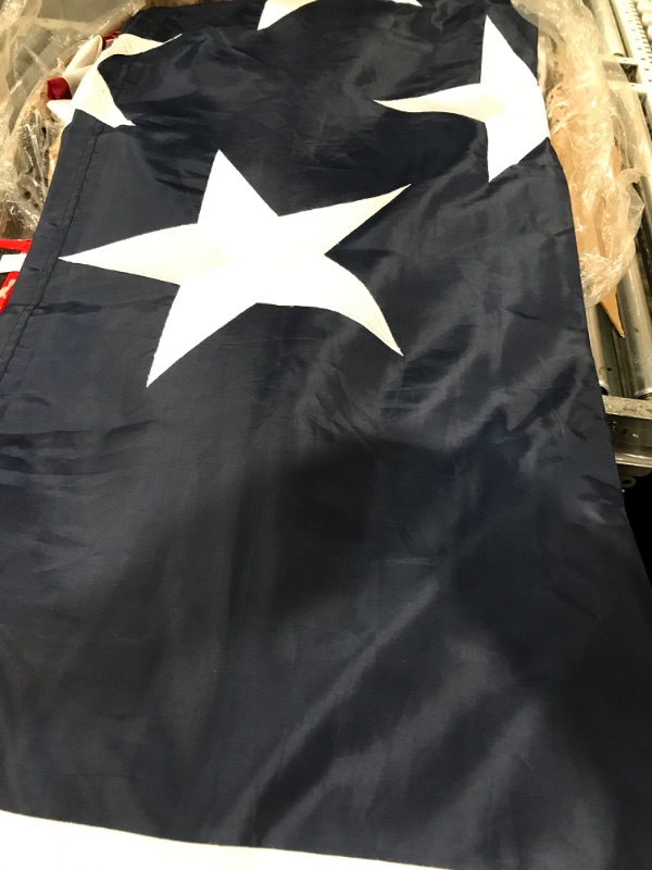 Photo 1 of Homissor American Flag 20x38 Ft Large US Flags in USA - Giant United State Flag Heavy Duty Outdoor Embroidered Stars for All Weather High Wind Sewn Stripes With Brass Grommets