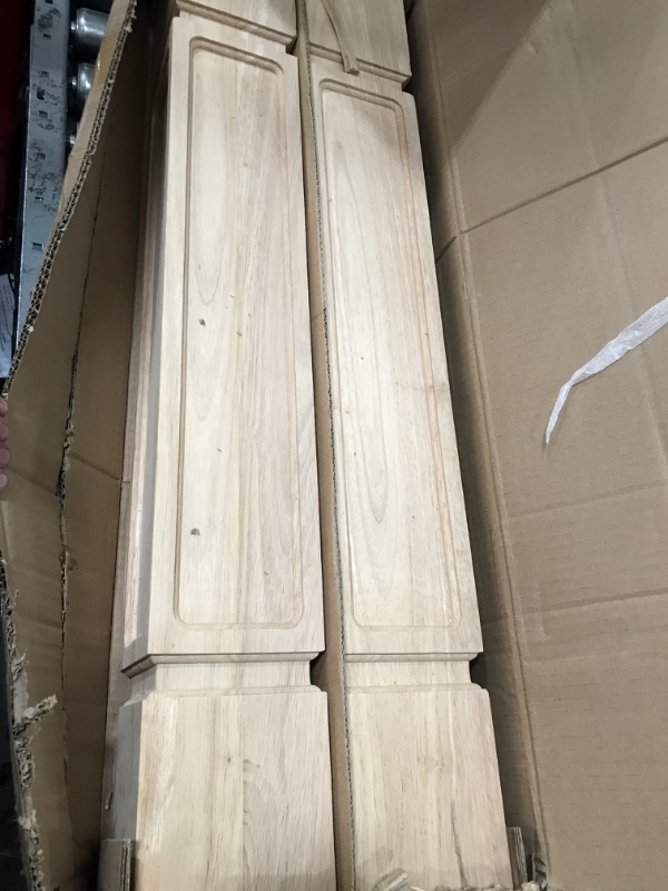 Photo 2 of 35 1/2-inch H 5-inch W 5-inch D Cabinet Columns, La Vane Set of 2 Unfinished Square Rubber Wood Replacement Countertop Legs for Large Dining Table & Kitchen Table 5"W x 5"D x 35 1/2"H