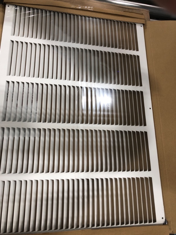 Photo 2 of 25"w X 16"h Steel Return Air Grilles - Sidewall and Ceiling - HVAC Duct Cover - White [Outer Dimensions: 26.75"w X 17.75"h] 25"w X 16"h White