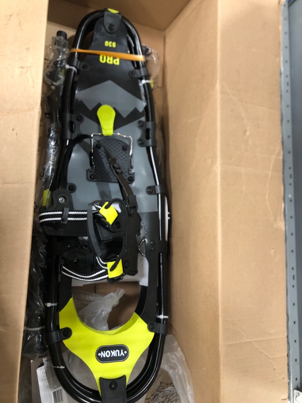 Photo 2 of ***USED - NO CARRY CASE - OTHER PARTS MIGHT BE MISSING AS WELL***
Yukon Pro Series Showshoe Kit 9" x 30" Black/Lime Green 250lbs Weight