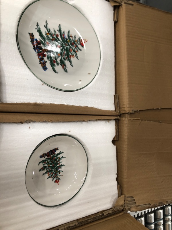 Photo 2 of 16 Piece Christmas Dishes Dinnerware sets, Christmas Tree Ceramic Dinnerware Set with Green Trim, Christmas Porcelain Dinnerware Set, Set for 4 for Christmas Xmas