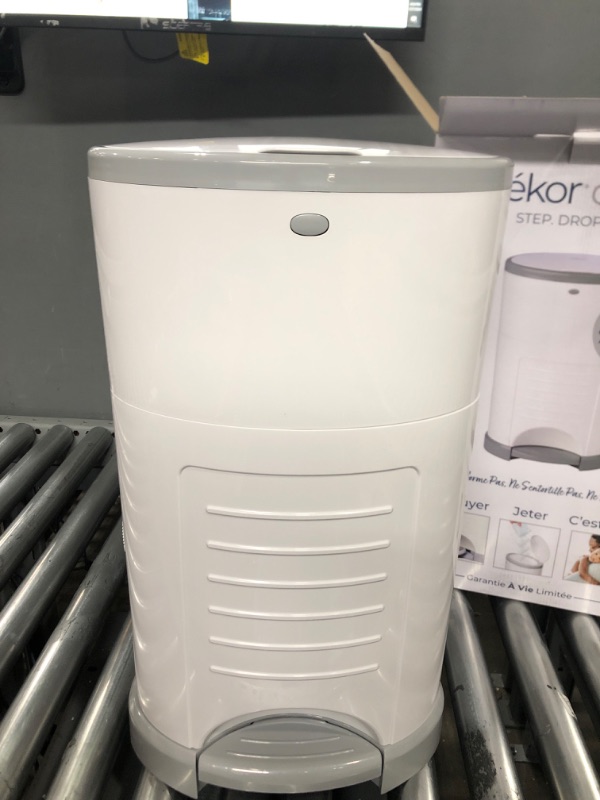 Photo 2 of Dekor Classic Hands-Free Diaper Pail | White | Easiest to Use | Just Step – Drop – Done | Doesn’t Absorb Odors | 20 Second Bag Change | Most Economical Refill System