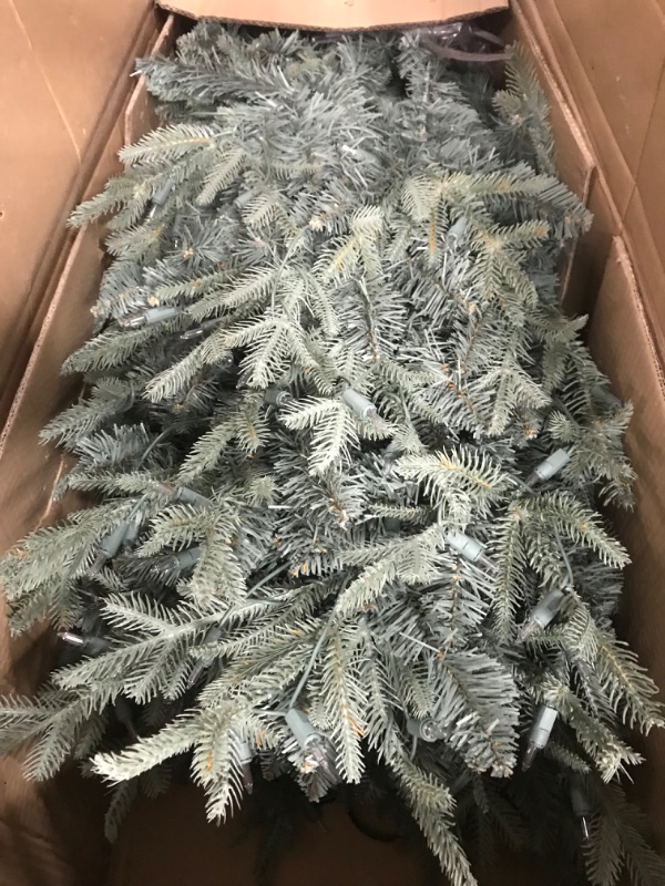 Photo 2 of MARTHA STEWART Blue Spruce Pre-Lit Artificial Christmas Tree, 5 Feet, Clear Lights 5 feet Clear Lights