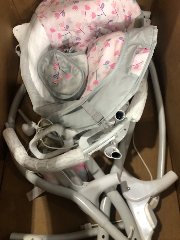 Photo 2 of *****missing hardwear******Ingenuity SimpleComfort Lightweight Multi-Direction Compact Baby Swing - 6 Speeds, Nature Sounds & Vibrations - Cassidy (Pink) 1 Count (Pack of 1)