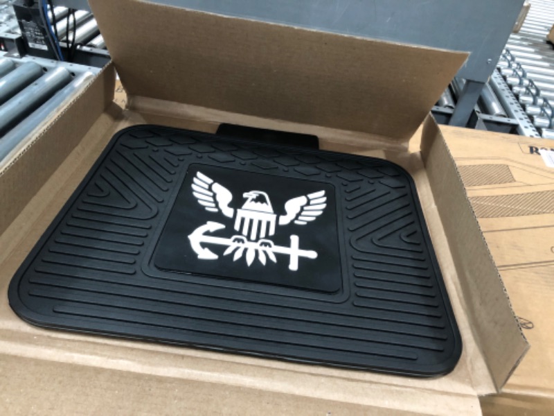 Photo 2 of FANMATS 8774 Las Vegas Raiders 2-Piece Heavy Duty Vinyl Car Mat Set, Front Row Floor Mats, All Weather Protection, Universal Fit, Deep Resevoir Design