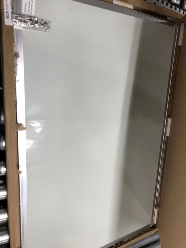 Photo 2 of Magnetic White Board 36 x 24 Dry Erase Board Wall Mounted, 3' x 2' Marker Whiteboard with Pen Tray for School, Home, Office, Silver Aluminum Frame 36 x 24 without accessories