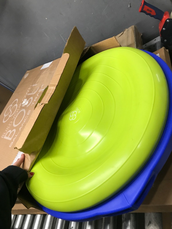 Photo 2 of Bosu Home Gym Equipment The Original Balance Trainer 26 Inch Diameter Lime Green/Blue