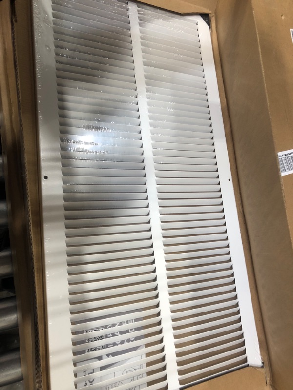 Photo 2 of 12" x 26" Return Air Grille - Sidewall and Ceiling - HVAC Vent Duct Cover Diffuser - [White] [Outer Dimensions: 13.75W x 27.75"h]