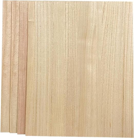 Photo 1 of 4 Pack Veneered MDF Sheets 18"x23"-1/4 Inch Thick Wood Planks MDF Wooden Boards Double-Sided for DIY Crafts
