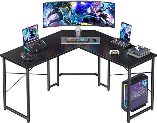 Photo 1 of ODK L Shaped Desk for Small Space Home Office, 47 Inch L Shaped Gaming Desk, PC Gaming Corner Desk, Modern L-Shaped Writing Table Computer Desk, Black
