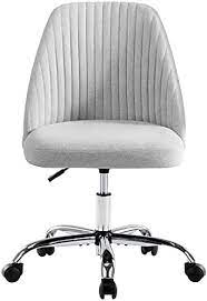 Photo 1 of Home Office Chair, Mid-Back Armless Twill Fabric Adjustable Swivel Task Chair for Small Space, Living Room, Make-up, Studying
