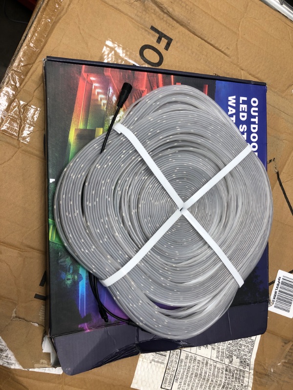 Photo 2 of 200ft Outdoor LED Strip Lights Waterproof 1 Roll,IP68 Outside Led Light Strips Waterproof with App and Remote,Music Sync RGB Exterior Led Rope Lights with Self Adhesive Back for Deck,Balcony,Pool