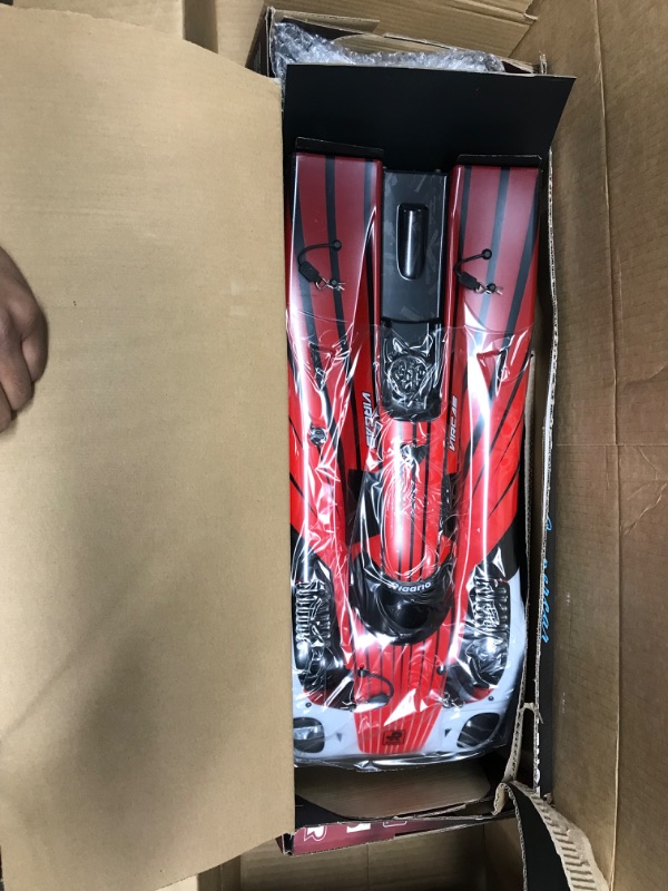 Photo 2 of AMORIL 1:10 Fast Brushless RC Cars,Top Speed 120KM/H Large Remote Control Cars with 6 Lights for Adults,4x4 On-Road Hobby Racing Vechile with Aluminum Shaft, Li-po Battery, Rubber Tire,Oil Shocks,Red 1:10 Red