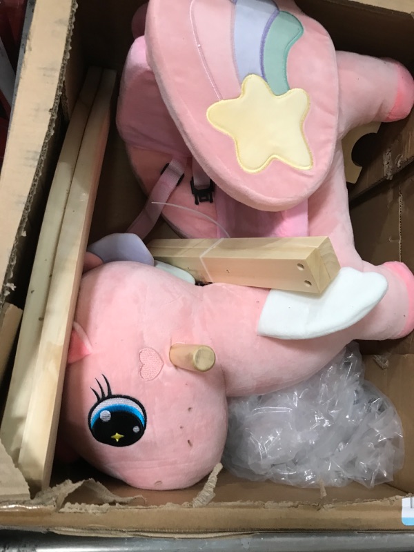 Photo 1 of FUNLIO Unicorn Baby Rocking Horse, Pink Fairy Unicorn Rocking Horse for Toddlers 6 Months to 3 Years, Stuffed Ride-on Animal Rocker, Easy to Assemble, CPC & CE Certified
