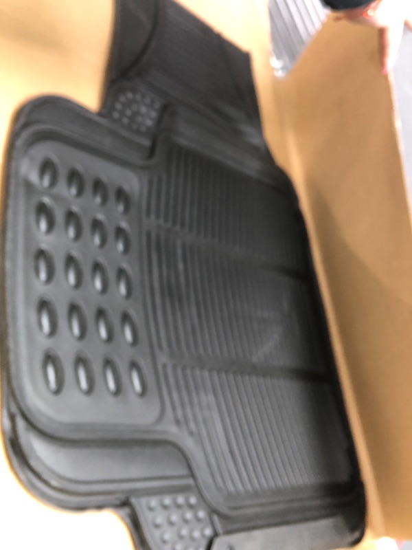 Photo 2 of FH Group Trimmable Vinyl Floor Mats Automotive (Black) Rear Set - Universal Fit for Cars Trucks and SUVs F11306