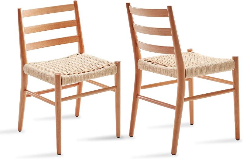 Photo 1 of **SEE NOTES** STARY Rattan Dining Room Chairs Set of 2 with Comfortable Woven Seat, Fully Assembled, Nature