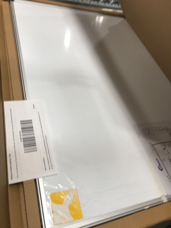 Photo 2 of XBoard Magnetic Dry Erase Board/Whiteboard, 36 X 24 Inches, Double Sided White Board,1 Dry Eraser & 3 Dry Erase Markers & 4 Push Pin Magnets 36" x 24"