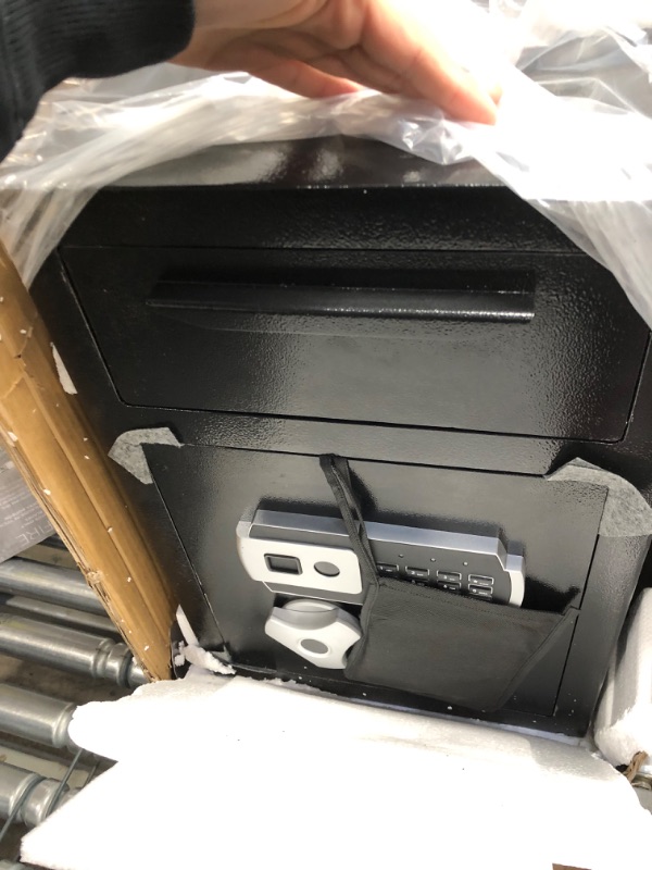 Photo 2 of 2.3 CUB Depository Drop Safe, Front Drop Slot Lock Box with Digital Combination and Anti-Fishing, Silent Deposit Safe Box, Security Money Safe for Cash Slips Expense Business Office Home