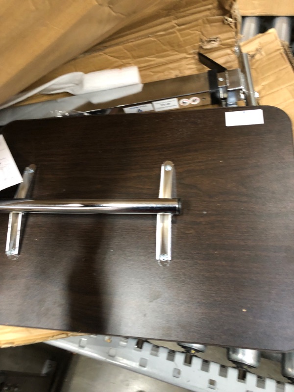 Photo 3 of ***NOT FUNCTIONAL - FOR PARTS - NONREFUNDABLE - SEE COMMENTS***
Vaunn Medical Adjustable Tilt Overbed Bedside Table with Wheels for Hospital and Home Use Brown