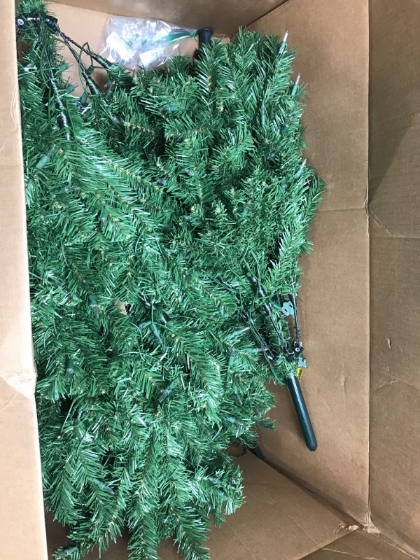 Photo 2 of 7 ft. North Valley Spruce Pencil Slim Artificial Christmas Tree with Clear Lights