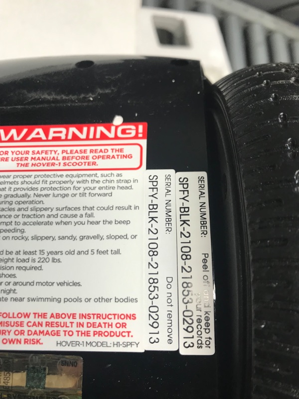 Photo 4 of **NONREFUNDABLE**FOR PARTS OR REPAIR**SEE NOTES**
Hover-1 Superfly Electric Hoverboard, 7MPH Top Speed, 6 Mile Range Black