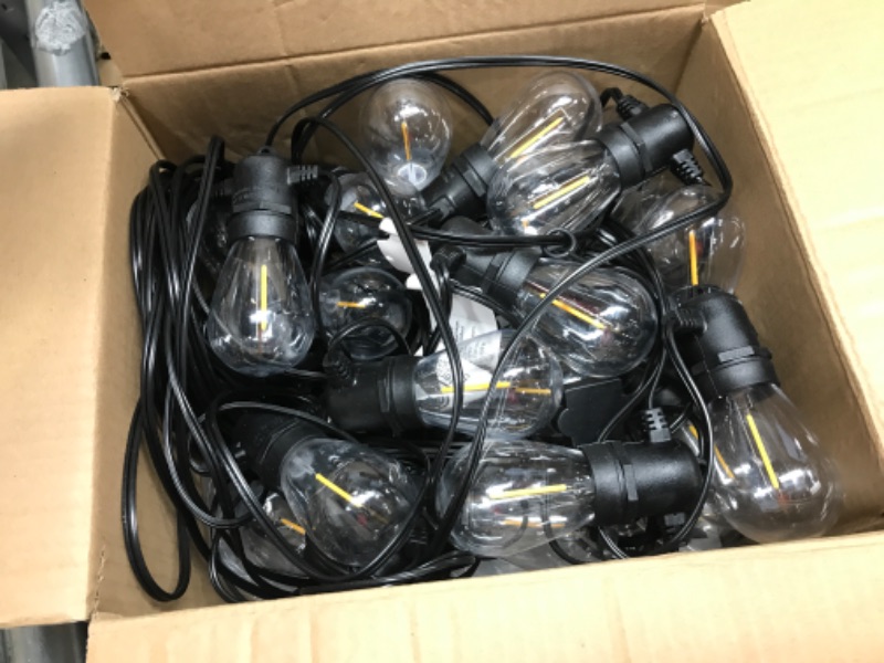 Photo 2 of TDLOL Outdoor String Lights Waterproof, 100FT Patio Lights with 32 Shatterproof Sockets, Connectable Hanging Outdoor Lights, IP55 Commercial Grade LED String Lights for Outside, Patio, Bistro