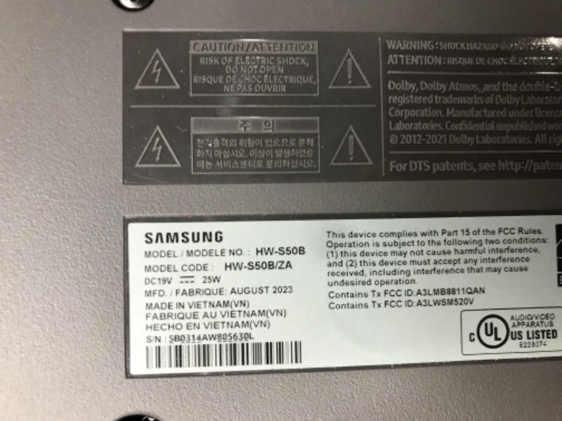 Photo 3 of SAMSUNG HW-S50B/ZA 3.0ch All-in-One Soundbar w/Dolby 5.1, DTS Virtual:X, Q Symphony, Built in Center Speaker, Adaptive Sound Lite, Bluetooth Multi Connection, 2022 Black HW-S50B Soundbar