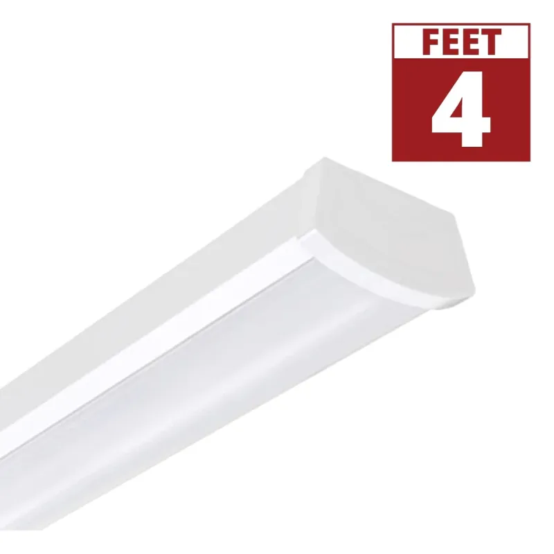 Photo 1 of  4 Foot Integrated LED Wraparound Ceiling Lighting Fixtures for Kitchen Laundry, Fluorescent Replacement, 4 Pack