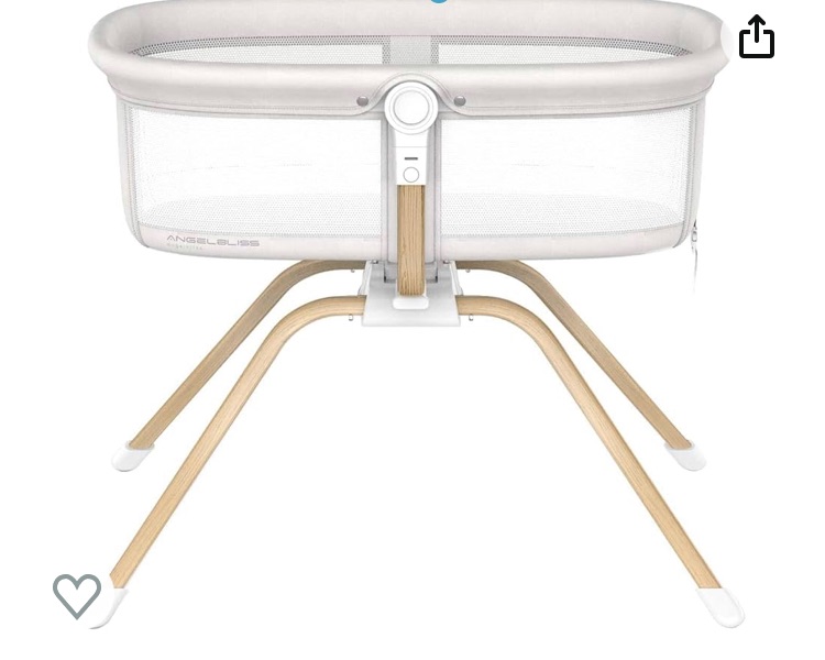 Photo 1 of ANGELBLISS 3 in 1 Rocking Bassinet & Baby Bassinet Bedside Crib, One-Second Convert Travel Portable Bassinet Newborn Baby (White)