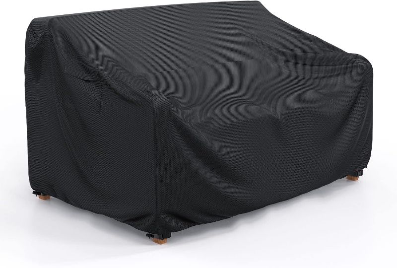 Photo 1 of  Patio Sofa Cover Waterproof - Heavy Duty 3-Seater Outdoor Sofa Cover Patio Furniture Covers with Air Vent and Handles, 60" L×34" D×30" H, Black
