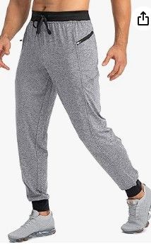 Photo 1 of G Gradual Men's Jogger Pants with Zipper Pockets Slim Joggers for Men Athletic Sweatpants for Workout, Jogging, Running, XL 
