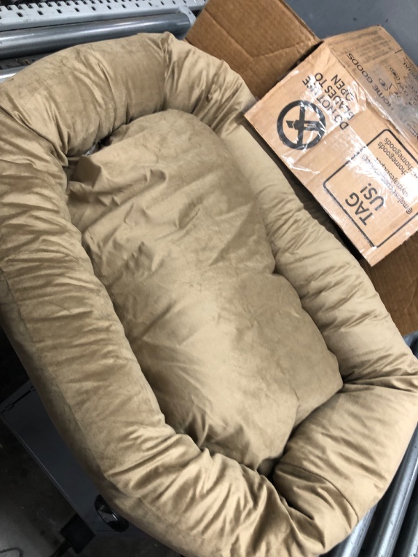 Photo 2 of 32" Stone Suede Bagel Dog Bed By Majestic Pet Products Stone 32 in