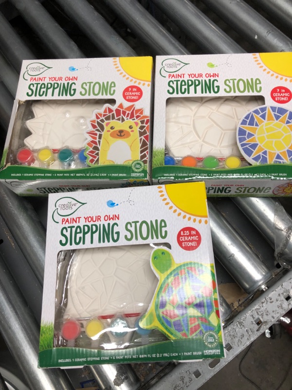 Photo 5 of Creative Roots Mosaic Butterfly, Unicorn, & Heart Stepping Stone, Includes 3-Pack 7-Inch Ceramic Stepping Stone & 6 Vibrant Paints, Paint Your Own Stepping Stone, DIY Stepping Stone for Kids Ages 8+ 3 Pack Mystical Toy