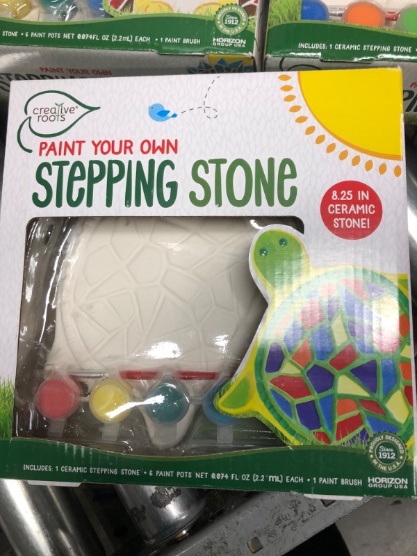 Photo 4 of Creative Roots Mosaic Butterfly, Unicorn, & Heart Stepping Stone, Includes 3-Pack 7-Inch Ceramic Stepping Stone & 6 Vibrant Paints, Paint Your Own Stepping Stone, DIY Stepping Stone for Kids Ages 8+ 3 Pack Mystical Toy