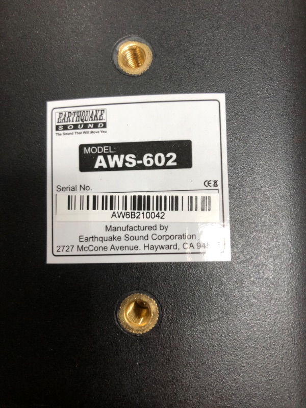 Photo 5 of * see clerk notes * 
Earthquake Sound AWS-602B All-Weather Indoor/Outdoor Speakers (Matte Black, Pair) AWS-602 Black