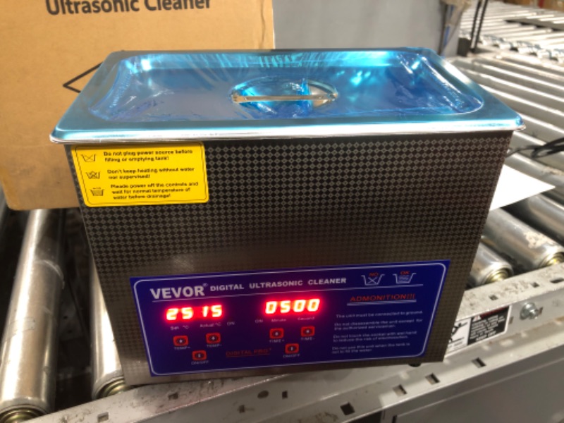 Photo 1 of VEVOR Ultrasonic Cleaner with Digital Timer & Heater, Professional Ultra Sonic Jewelry Cleaner, Stainless Steel Heated Cleaning Machine for Glasses Watch Rings Small Parts Circuit Board (3L)