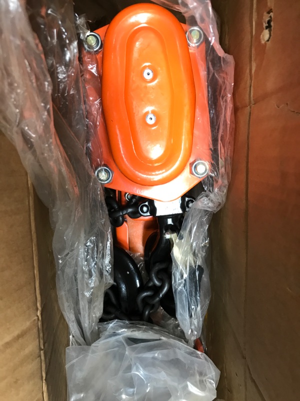 Photo 3 of 3300 lbs 10 ft Lever Chain Hoist, 1-1/2 Ton 3 M Alloy Steel G80 Chain Come Along Tool, Manual Lever Hoist Ratchet Chain Hoist with Hook Heavy Duty for Garages, Building, Warehouse, etc. 1-1/2 Ton 10FT Orange