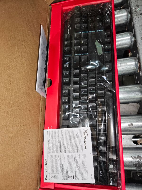 Photo 2 of HyperX Alloy Origins - Mechanical Gaming Keyboard, Software-Controlled Light & Macro Customization, Compact Form Factor, RGB LED Backlit - Tactile HyperX Aqua Switch,Black Black Full Size HyperX Aqua Keyboard