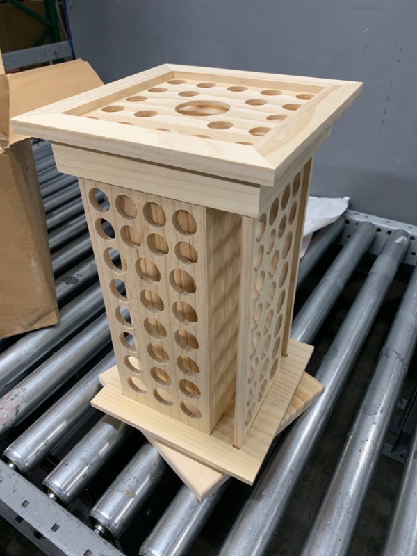 Photo 1 of Nisorpa Wood Rotating Essential Oil Rack Multi-Layer Essential Oil Bottle Display Storage Organizer Display Stand Diffuser Holder 125 Slots for 5-15ml Roller Bottles