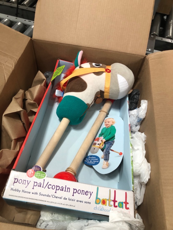 Photo 2 of Battat – Classic Hobby Horse – Plush Stick Horse – Wooden Pole & Sensory Textures – Realistic Sounds – 2 Years + – Pony Pal