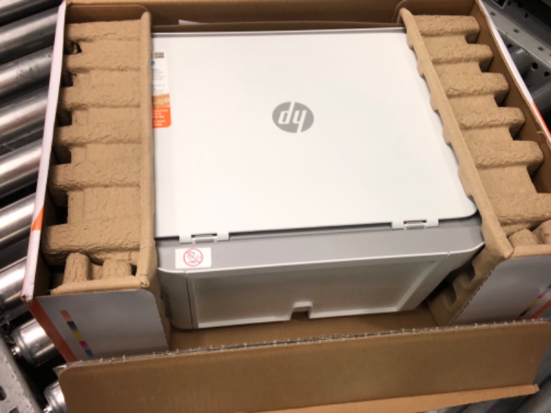 Photo 2 of HP DeskJet 2755e Wireless Color All-in-One Printer with bonus 6 months Instant Ink (26K67A), white