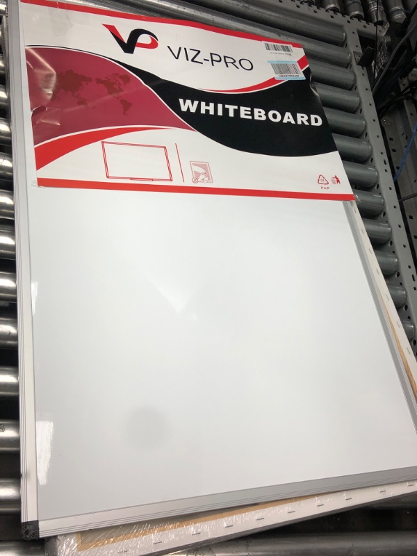Photo 2 of VIZ-PRO Magnetic Dry Erase Board, 36 X 24 Inches, Silver Aluminium Frame