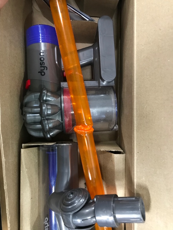 Photo 2 of Casdon Little Helper Dyson Cord-Free Vacuum Cleaner Toy, Grey, Orange and Purple (68702) Dyson Ball Vacuum Toy Vacuum with Working Suction and Sounds, 2 lbs, Grey/Yellow/Multicolor Toy + Dyson Ball Vacuum