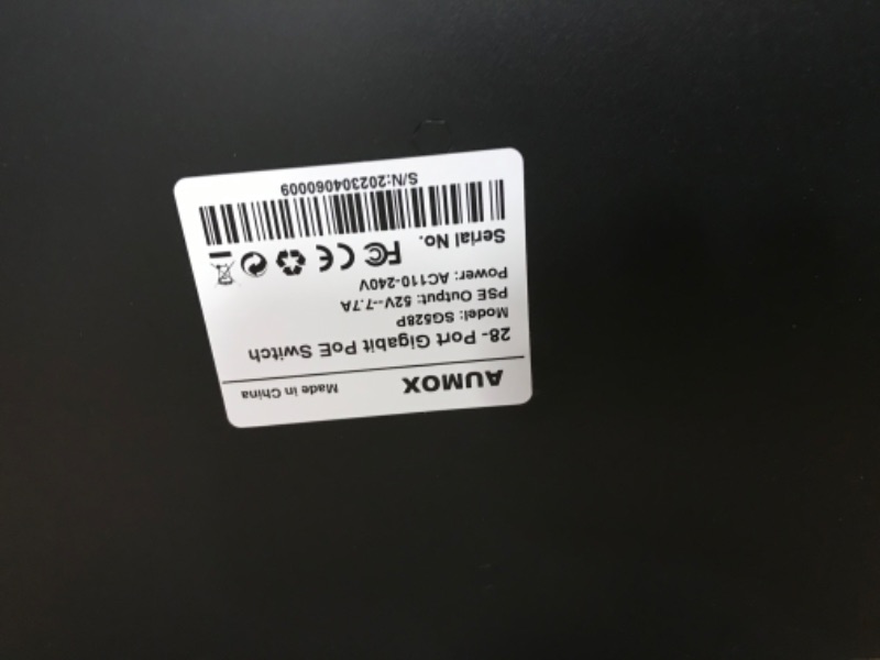Photo 3 of Aumox 24 Port Gigabit PoE Switch, 28 Port PoE Switch Unmanaged 400W, with 2 x Uplink Gigabit Ports, 2 x 1G SFP Slots, Rackmount or Desktop, PoE Recovery, Plug and Play,VLAN, 802.3 Af/at (SG528P) 28 Port | 24×PoE(400W)