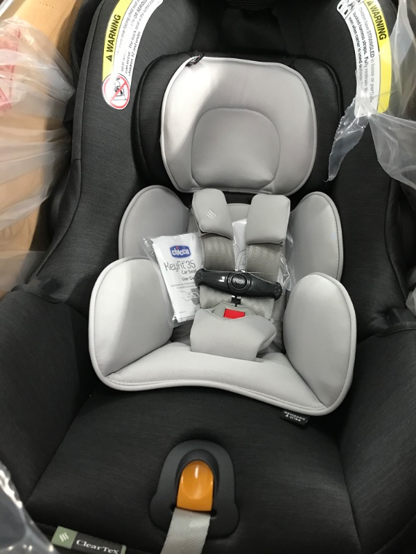 Photo 2 of Chicco KeyFit 35 Zip ClearTex Infant Car Seat - Obsidian | Black With ClearTex® No Chemicals Obsidian/Black